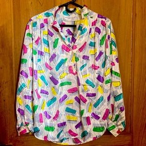 Vintage 1980's Golden Girls  Mardi Gras style blouse